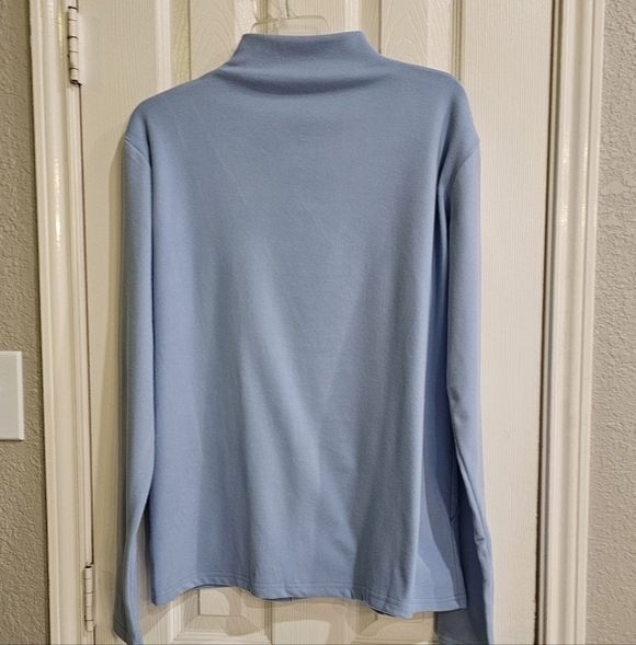 NWOT KSSYOU  Double Sided Half High Collar Fishbone Pattern Powder Blue XXL - Picture 7 of 11